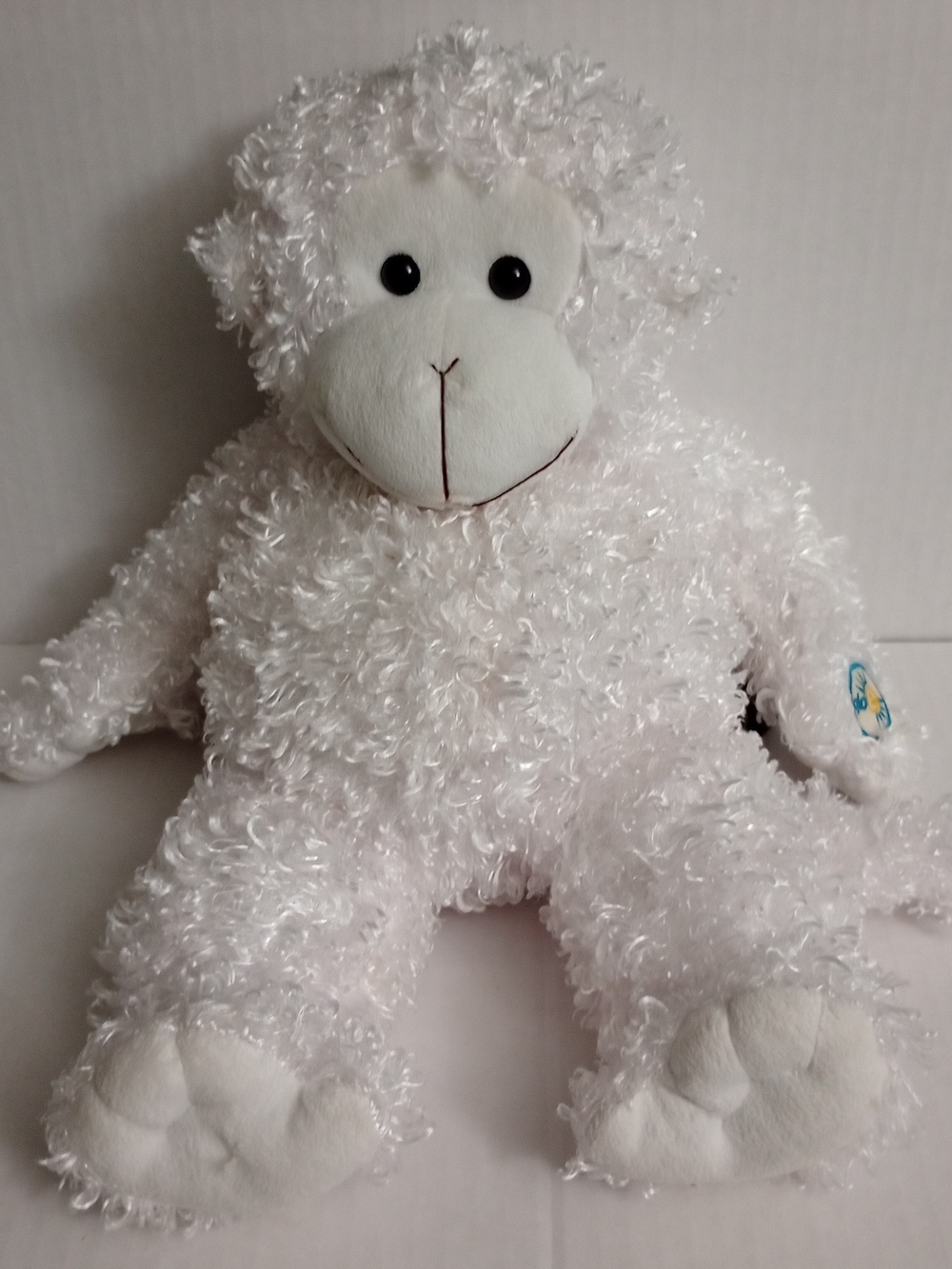 Cepia Glo-E Monkey White Shaggy Multi Color Light Up Plush 2005 Vintage 15"
